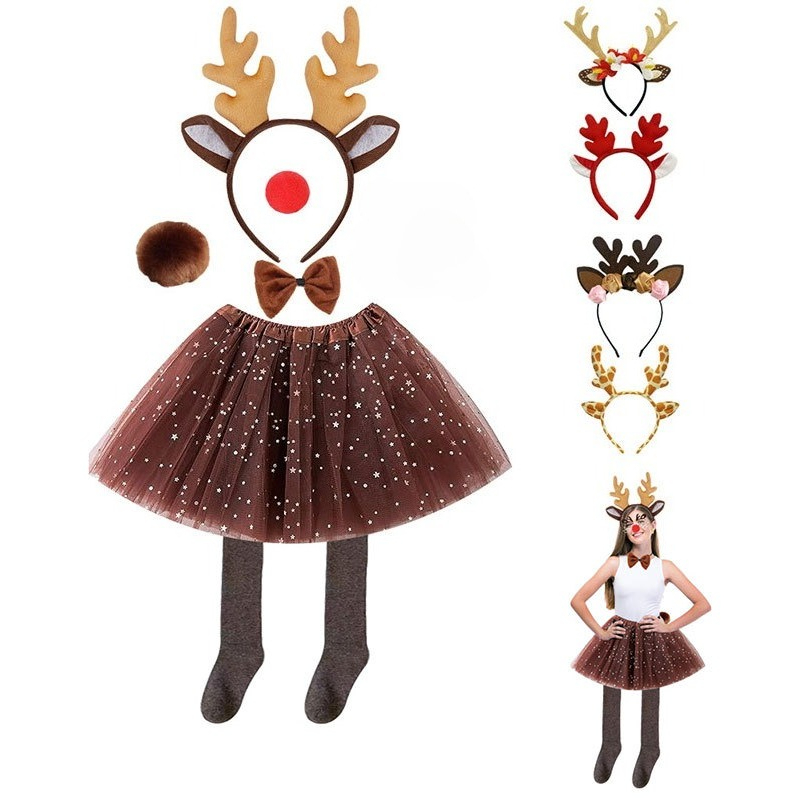 Reindeer Antlers Headband - Ren geyiği kostüm seti tutu etek