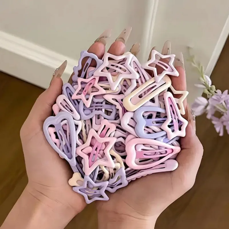 Ribbon Bow Gift - 32 adet Açık Pembe Kalp Şeklinde