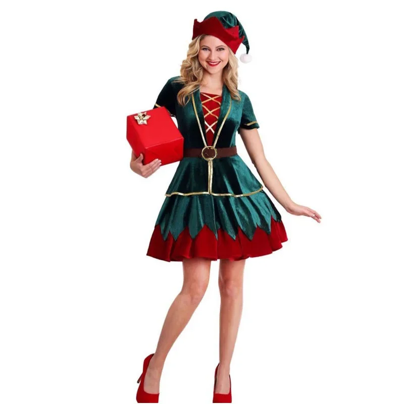 Noel Noel Baba Kostümü Çift Ta - Elf Costume Christmas incelemesi ve fiyatı